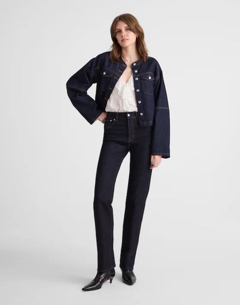 Madewell x Kaihara Selvedge Denim Longline Straight Jean in Rinse Wash Size 26